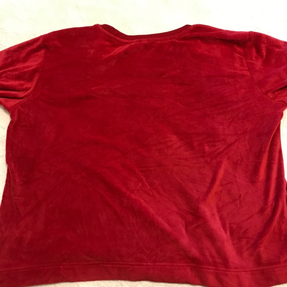 Lightweight soft red sweatshirt / top with cute puppy design by ED (XL) - Picture 9 of 15